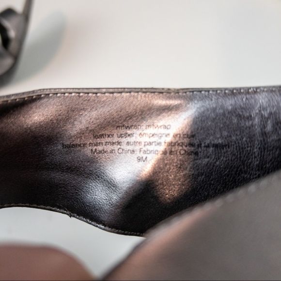 Marc Fisher Pewter Leather Wrap Heel Sandals - Size 9 - Picture 7 of 10